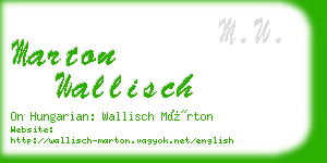 marton wallisch business card